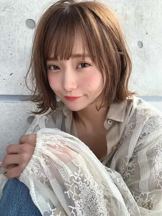ミディアム 透明感♡グレージュ ♡ミルクティー♡のヘアスタイル