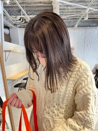 セミロング カラー レイヤー×初 パーマ|hinakoのヘアスタイル