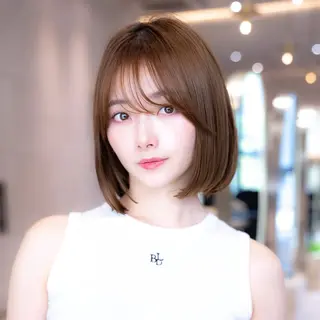 ミディアム カラー 渋谷/ボブ・顔まわり レイヤーしょうごのヘアスタイル