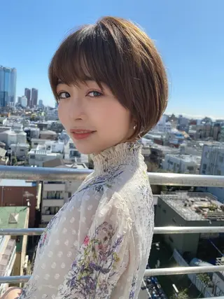 ショート カラー ボブ×縮毛矯正× 髪質改善/三ツ木一生のヘアスタイル