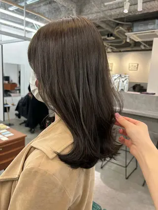 セミロング カラー 顔周りカット/透明感 カラー/rioのヘアスタイル