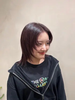 ミディアム カラー 阪本 安里のヘアスタイル