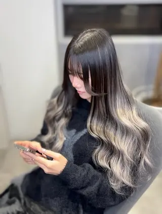 ミディアム カラー mimiiy梅田 中崎町ハイトーンのヘアスタイル