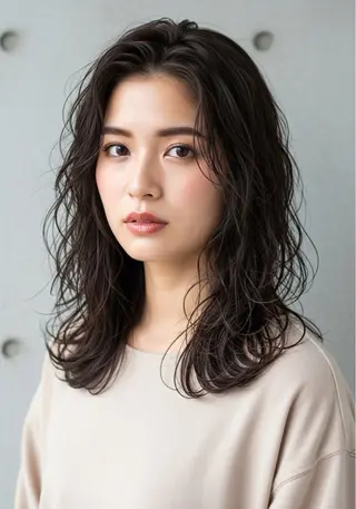 セミロング パーマ 鈴木 七海のヘアスタイル