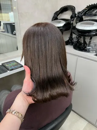 セミロング パーマ ヘアアレンジ メンズ 韓国風ベージュ🤎 赤みなし🌿横浜🤎のヘアスタイル