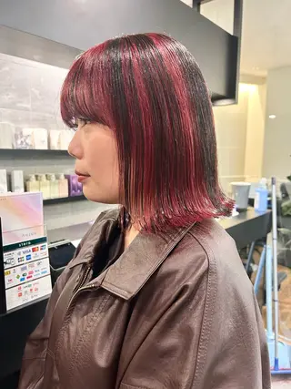 セミロング カラー 🎀パーマモデル募集 暖色/REINA🎀のヘアスタイル