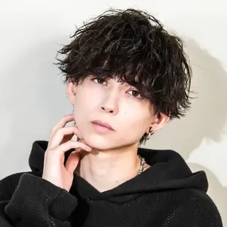 ショート パーマ メンズ ブリーチ無しダブル カラー特化/🫧中村のヘアスタイル