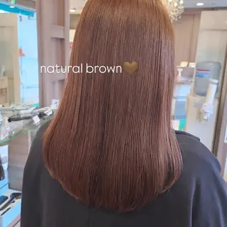 セミロング カラー ナチュラル暖色カラー 🤎 佐藤栞のヘアスタイル
