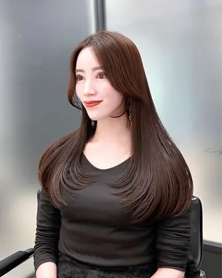 ロング 韓国レイヤーカット 髪質改善▫️水野有真のヘアスタイル