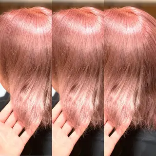 ミディアム カラー 髪質改善/縮毛矯正 /ブリーチ矯正/岡部のヘアスタイル