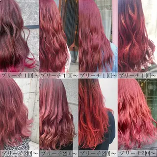 セミロング カラー メンズ JuNブリーチに 縮毛矯正するプロのヘアスタイル