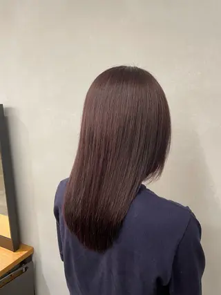 ミディアム カラー 抜け感/ワンカラー/ 明大前/桑田のヘアスタイル