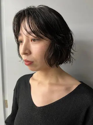 ショート レイヤー/ケアパーマ /ニュアンス/モードのヘアスタイル