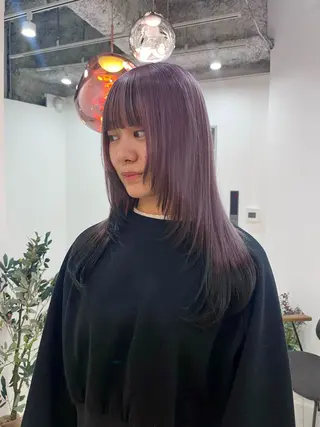 ロング カラー ﾚｲﾔｰ/ﾊｲﾄｰﾝ ೀユイ🌙のヘアスタイル