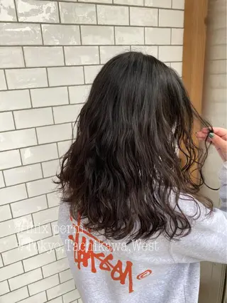 セミロング パーマ 竹嶌 健吾のヘアスタイル