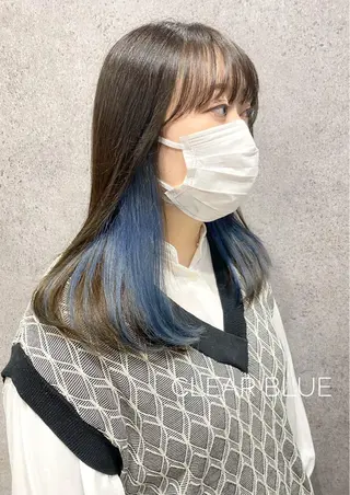 セミロング カラー ヘアアレンジ clomus所属・YUKA艶髪 🌸寛ぎ部屋のヘアスタイル