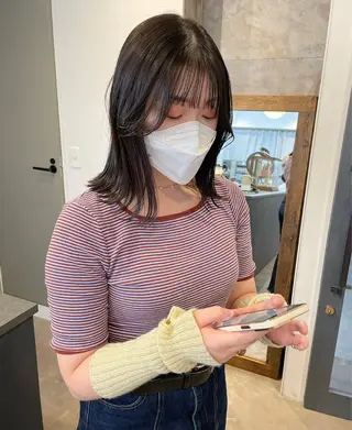 セミロング カラー 原 菜帆のヘアスタイル