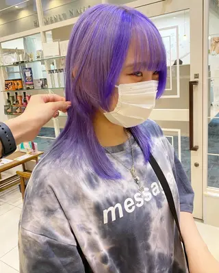 セミロング カラー riho/ブリーチ/ デザインカラー/辻堂のヘアスタイル