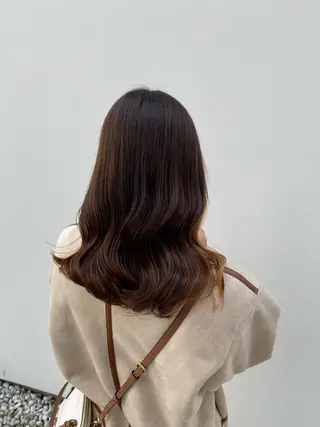 セミロング Rinka/梅田/ 透け感カラー🤎のヘアスタイル