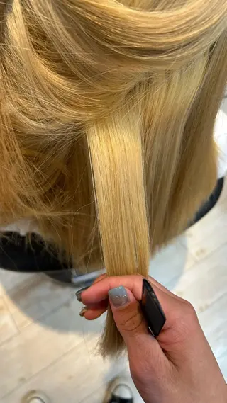 ミディアム カラー 有働由良／ハイトーン ／韓国メンズヘアのヘアスタイル