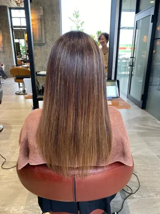 セミロング 【earth】オガタ 🫧髪質改善縮毛🫧のヘアスタイル