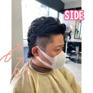 ショート パーマ メンズ 🪽羽エク/Ash 店長/折目奈央🪽のヘアスタイル