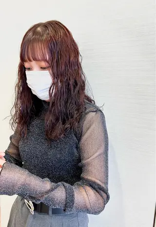 ミディアム カラー パーマ ミ ユのヘアスタイル