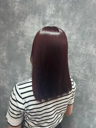 セミロング カラー 👑垢抜け韓国ヘア ハッシュカット唯澄のヘアスタイル