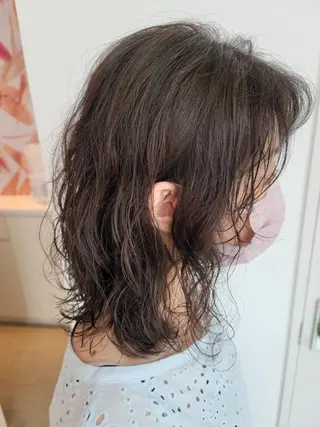 パーマ カラー ミディアム 鈴木 翠のヘアスタイル