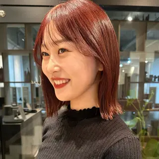 ショート カラー ボブ/レイヤー/ニュ アンスパーマ/小夏のヘアスタイル