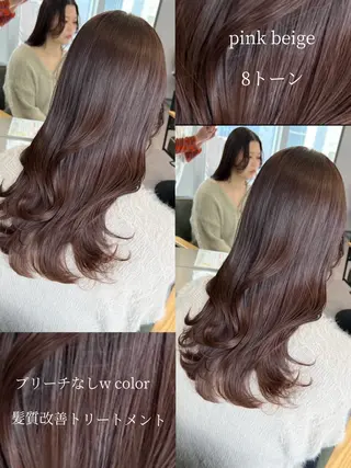 カラー 梅田/ベージュ／ 艶カラー／三宅空翔のヘアスタイル