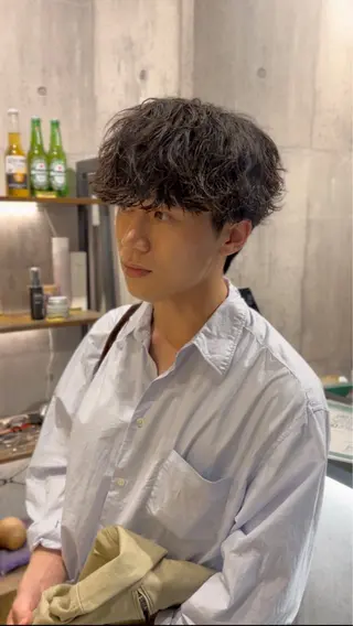 ミディアム パーマ 大阪/梅田/シャドウ パーマ/ノボリユウタのヘアスタイル