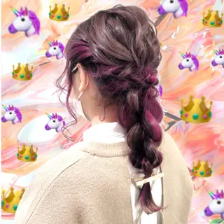 セミロング カラー ヘアアレンジ 🌺ウルフカット職人 新垣渚🐺のヘアスタイル