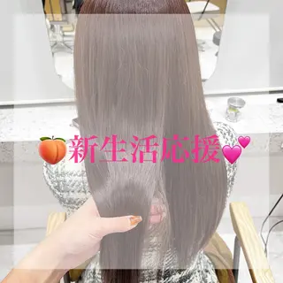 ロング カラー ヘアアレンジ 🥀暖色韓国ヘア💕 保科侑花のヘアスタイル
