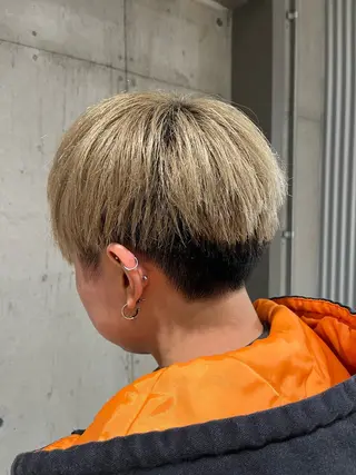 メンズ 傷ませないカラー・ ボブ・リクト💥のヘアスタイル