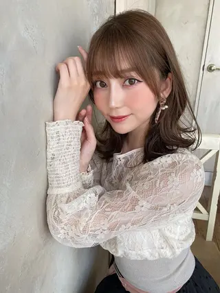 セミロング 古川新太郎 くびれヘア小顔カットのヘアスタイル