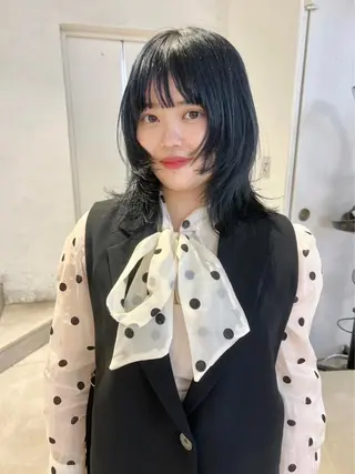 ミディアム カラー 顔周りカット/透明感 カラー✂️MEIのヘアスタイル