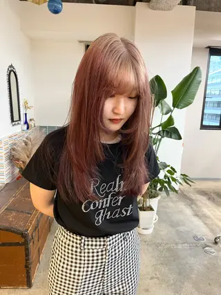 セミロング カラー 🩷ハイトーン透明感 レイヤー🩷ユリカのヘアスタイル