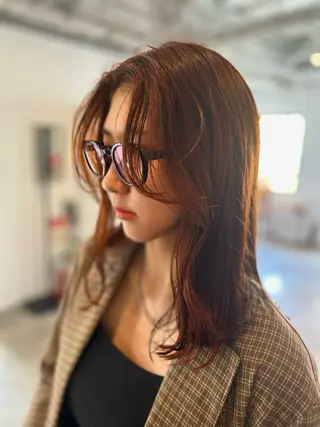 セミロング カラー ヘアアレンジ 🎀suzuna 透明感colorのヘアスタイル