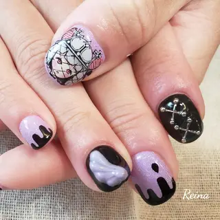 ネイル 痛ネイル🩶推し活 🤍店長sagawaのネイルデザイン