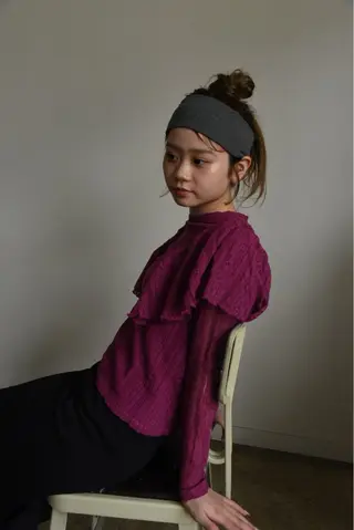 ロング カラー ヘアアレンジ NAVY/ Miharuのヘアスタイル