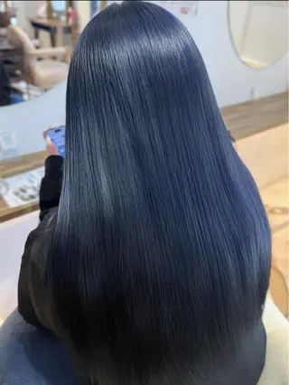 ロング カラー みらい🖤ブリーチ 縮毛矯正モデル募集のヘアスタイル