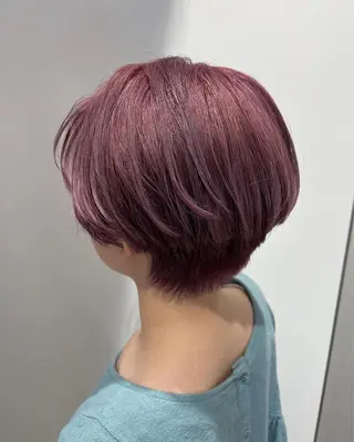 ショート カラー ヘアアレンジ 暗髪カラー🫐パーマ おくだりんかのヘアスタイル