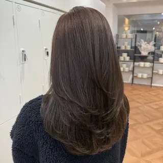 ロング カラー ヘアアレンジ キヨミ 韓国レイヤーカットのヘアスタイル