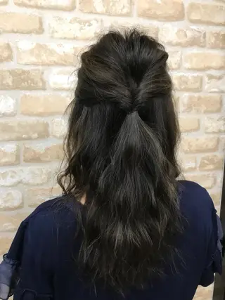 セミロング カラー パーマ ヘアアレンジ アンダーバーホワイト_WHITE所属・_WHITE芝本 賢吾【天王寺店】のヘアスタイル