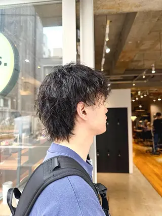 パーマ メンズ ツイストスパイラル 波巻き🩵片平和香奈のヘアスタイル