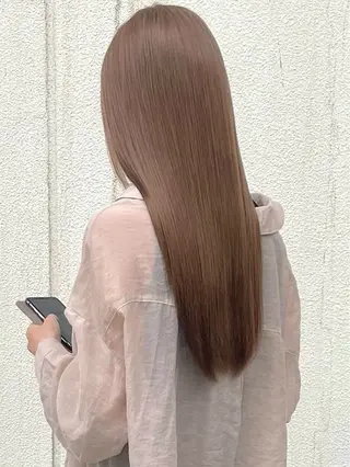 ロング カラー 髪質改善ｶﾗｰ ｹｱﾌﾞﾘｰﾁ/ﾀﾑのヘアスタイル