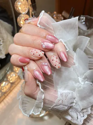 ネイル 23時まで❤︎韓国、 ワンホンネイルのネイルデザイン