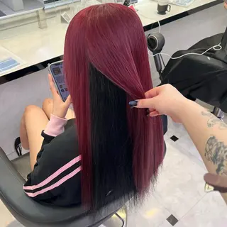 ミディアム 🍒透明感カラー🌨 🥕ハイトーンカラーのヘアスタイル