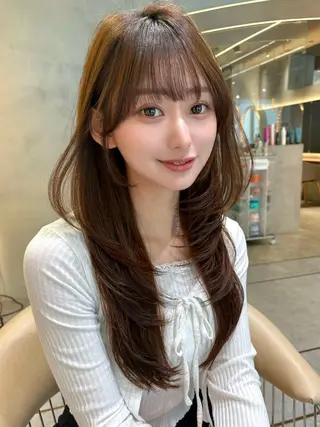 ロング カラー 髪質改善　ANFINI 仙台所属・仙台Ｉ韓国レイヤー Ｉ髪質改善Ｉ伊藤拓海のヘアスタイル